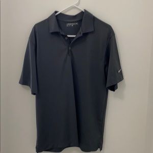 Large Nike Golf Dri Fit Charcoal Gray Polo